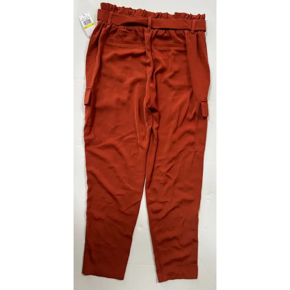 Michael Kors Women's Cargo Jogger Pants Burnt Umber Size M NWT $120